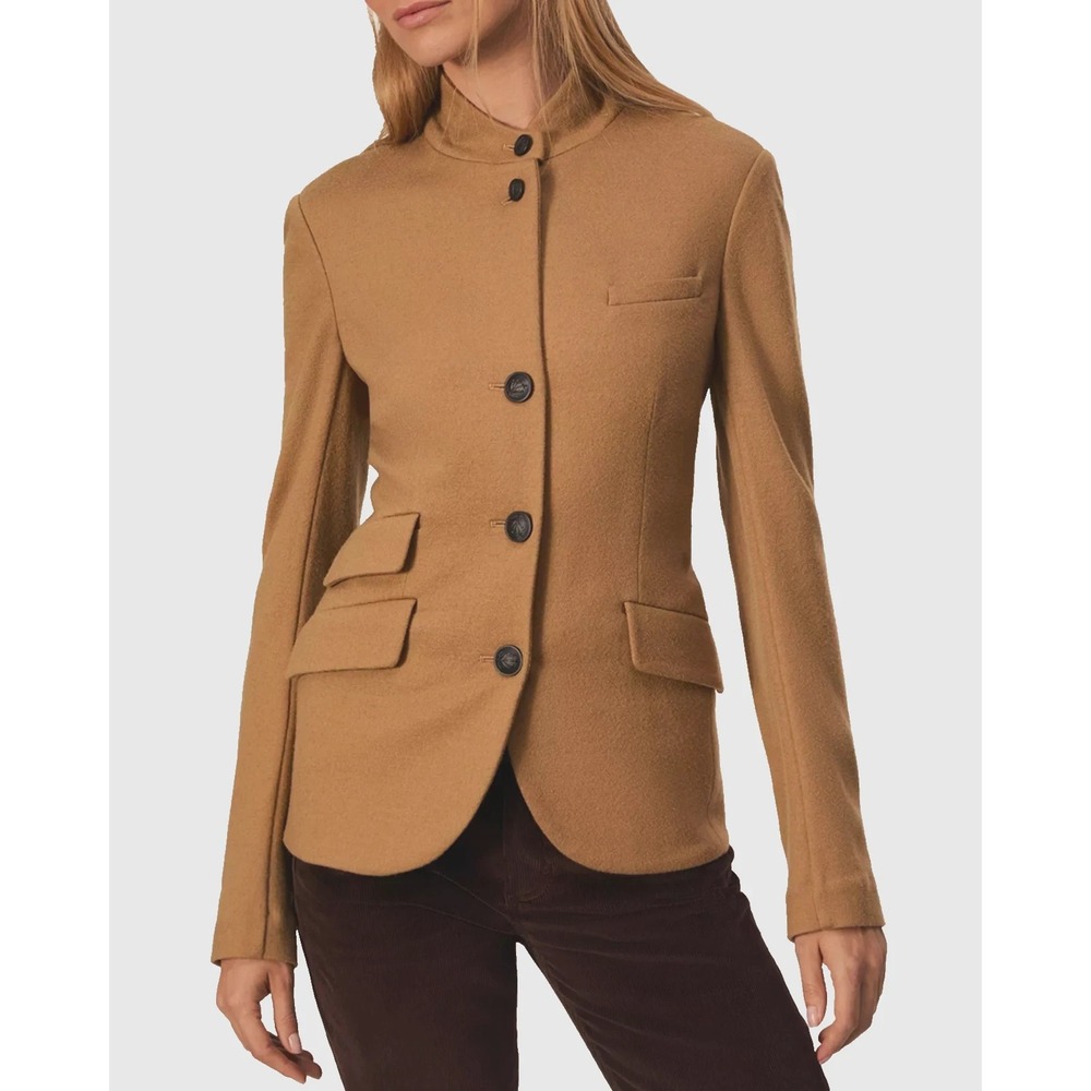 Rag & Bone Slade Japanese 100% Wool Blazer Womens 4 Camel Brown $598